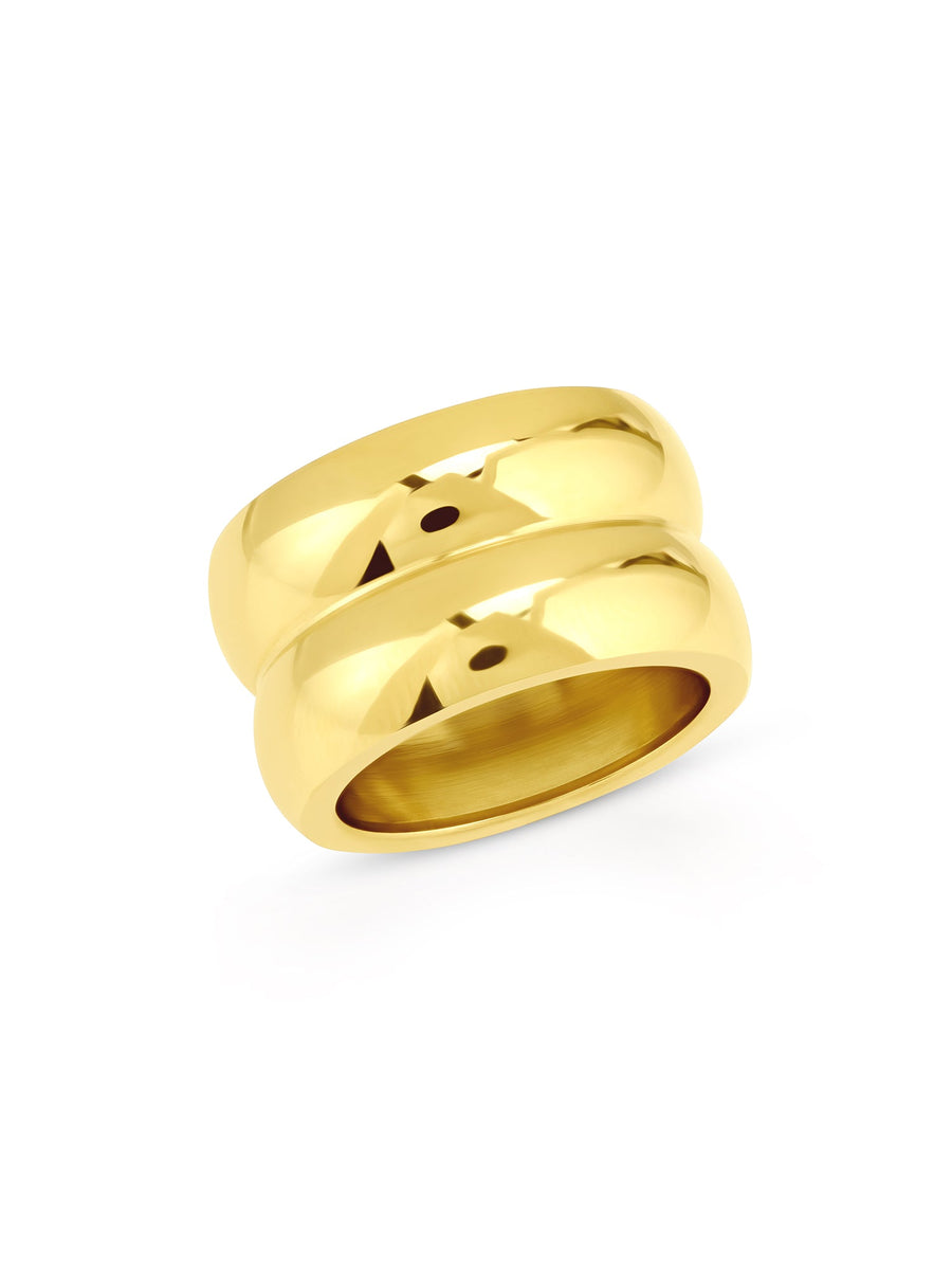 18ct gold-plated sculptural statement ring – ALALYA UAE