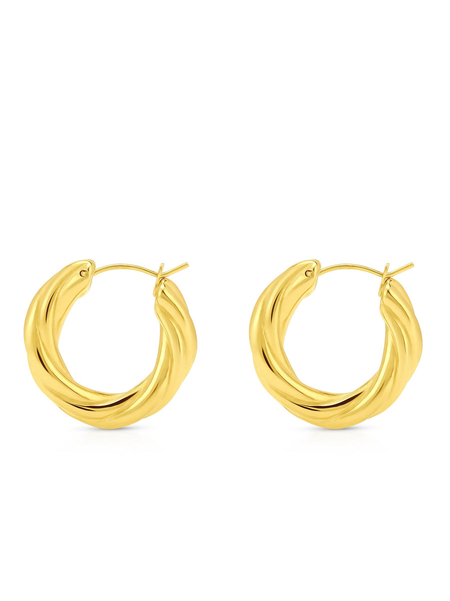 Nickel-Free Gold Hoop Earrings Lightweight for Women 