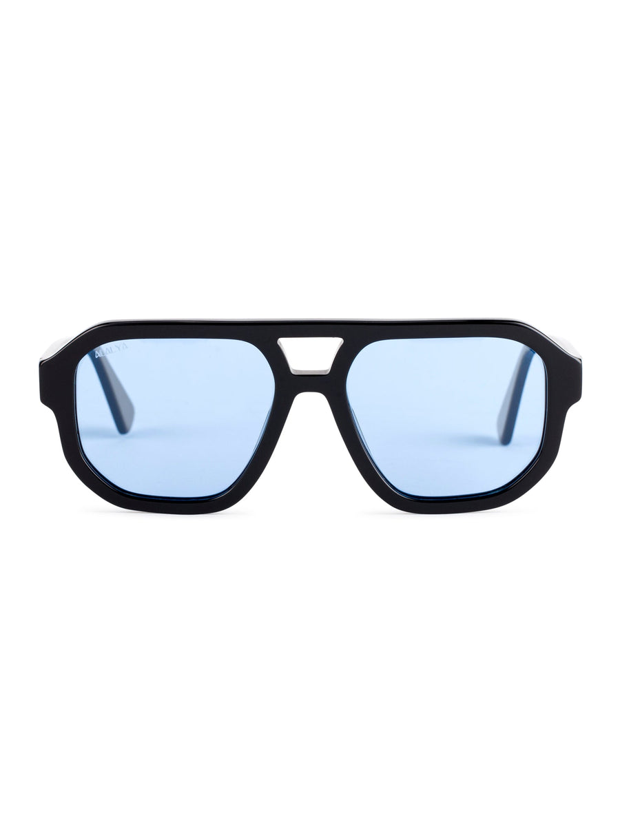 ALALYA black acetate blue lens polarized sunglasses for women – GCC fashion