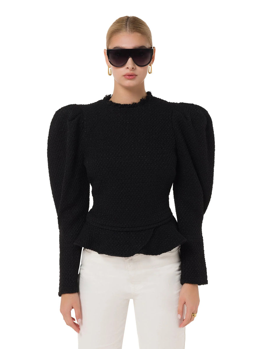 Model wearing ALALYA Maya tortoise polarized oversized sunglasses – Dubai editorial shoot

