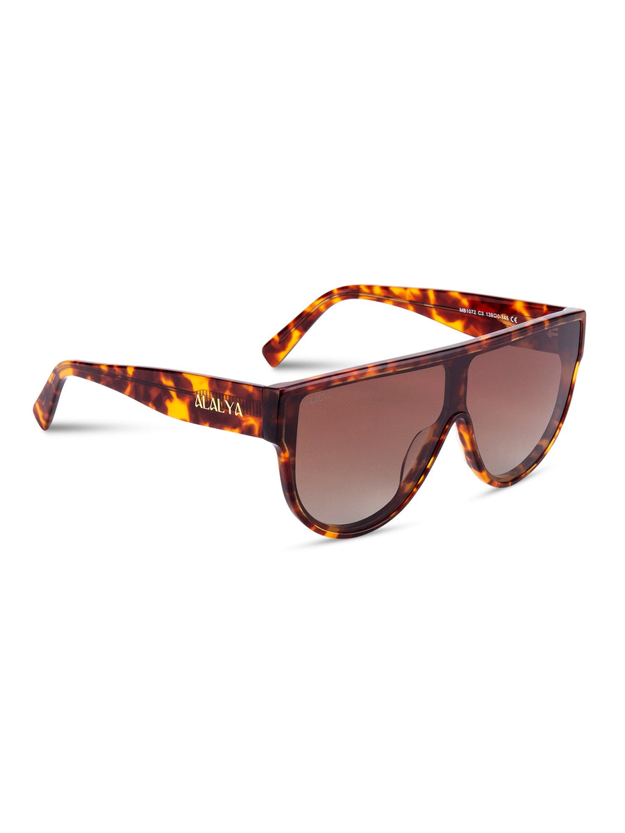 Side view of Maya oversized ALALYA sunglasses in tortoise shell – GCC fashion eyewear