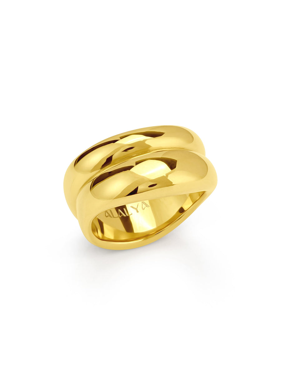 ALALYA Auréa 18ct gold stacked sculptural ring – UAE