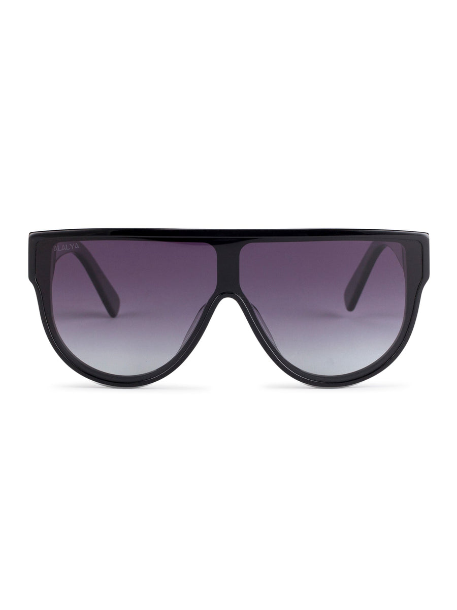 Oversized black polarized sunglasses for women – ALALYA UAE