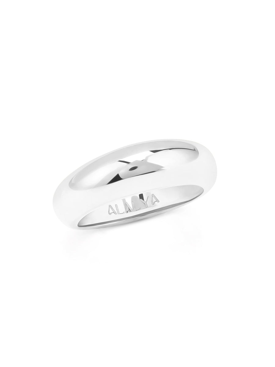 Minimalist silver ring – ALALYA luxury jewelry