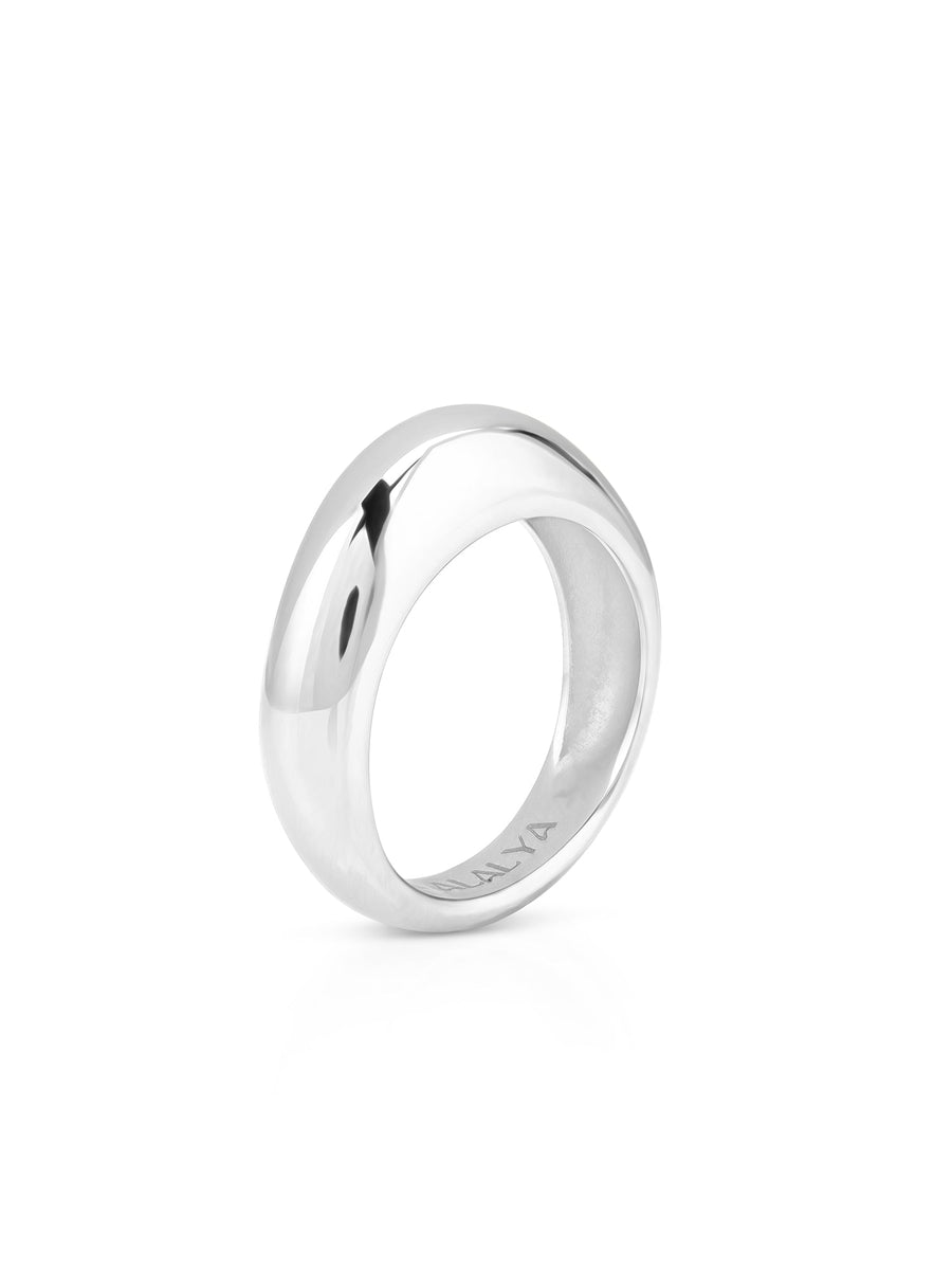ALALYA Élan sterling silver sculpted stacking ring for women 