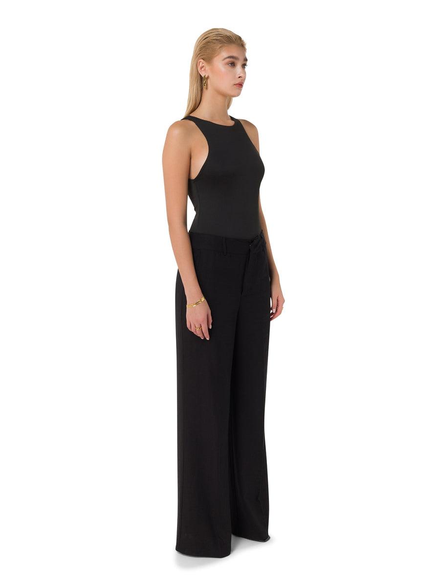 Noir Bliss Black Sleeveless Women's Bodysuit - ALALYA