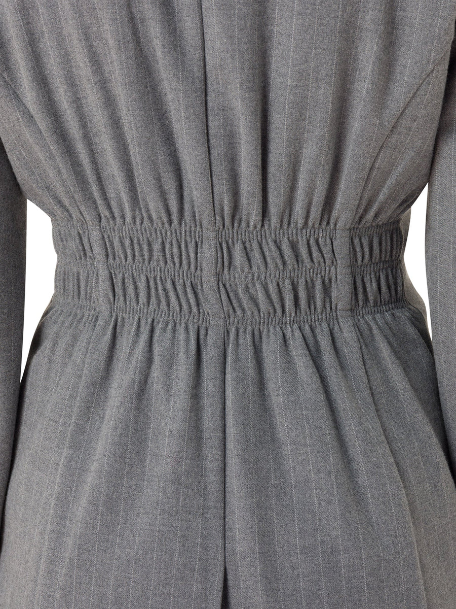 'Parisian Chic' Double - Breasted Grey Blazer - ALALYA