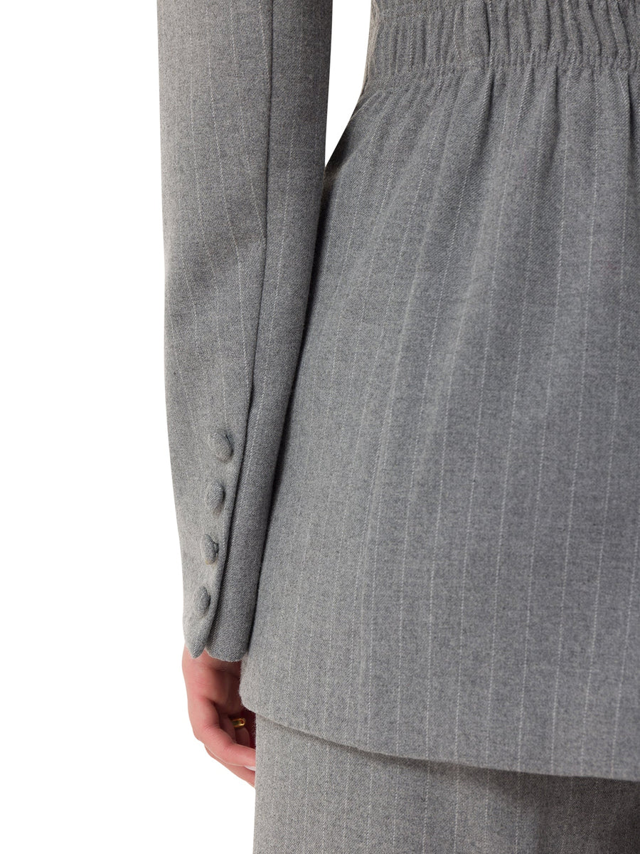 'Parisian Chic' Double - Breasted Grey Blazer - ALALYA
