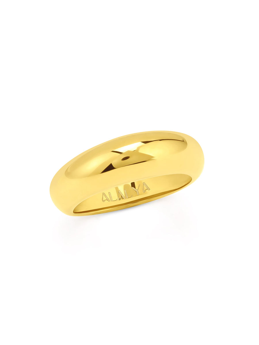 ALALYA Soléa 18ct gold-plated sculptural ring – luxury jewelry UAE